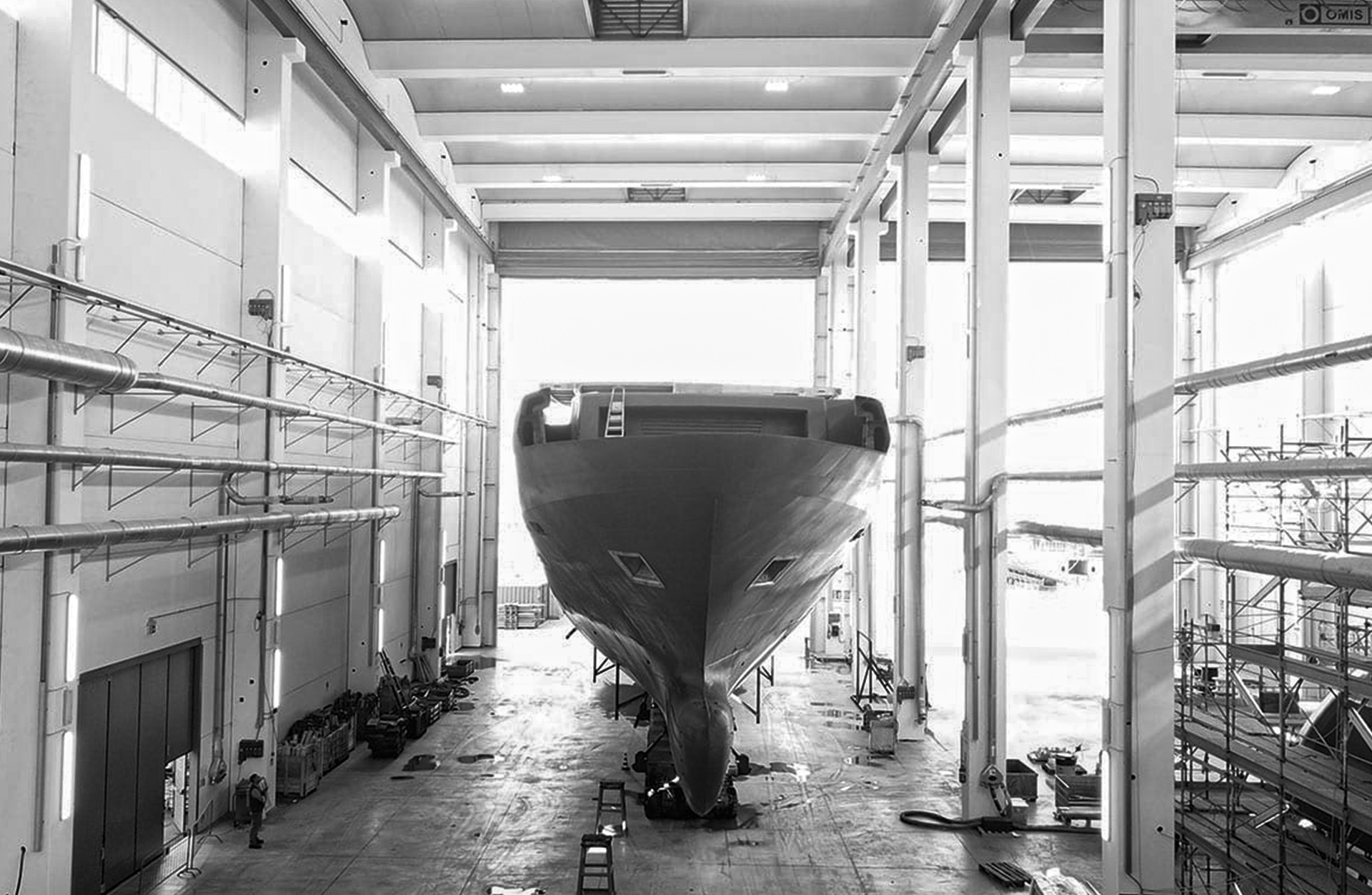 ISA Classic 65 meter rolled out and moved to the outfitting shed